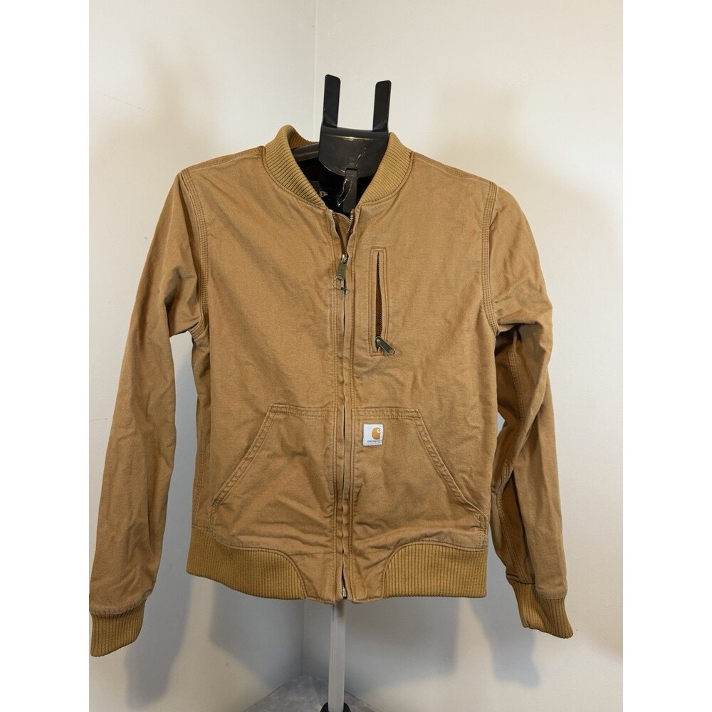 Carhartt Jacket Womens Size Small 4/6 Brown Crawford Bomber Full Zip Workwear